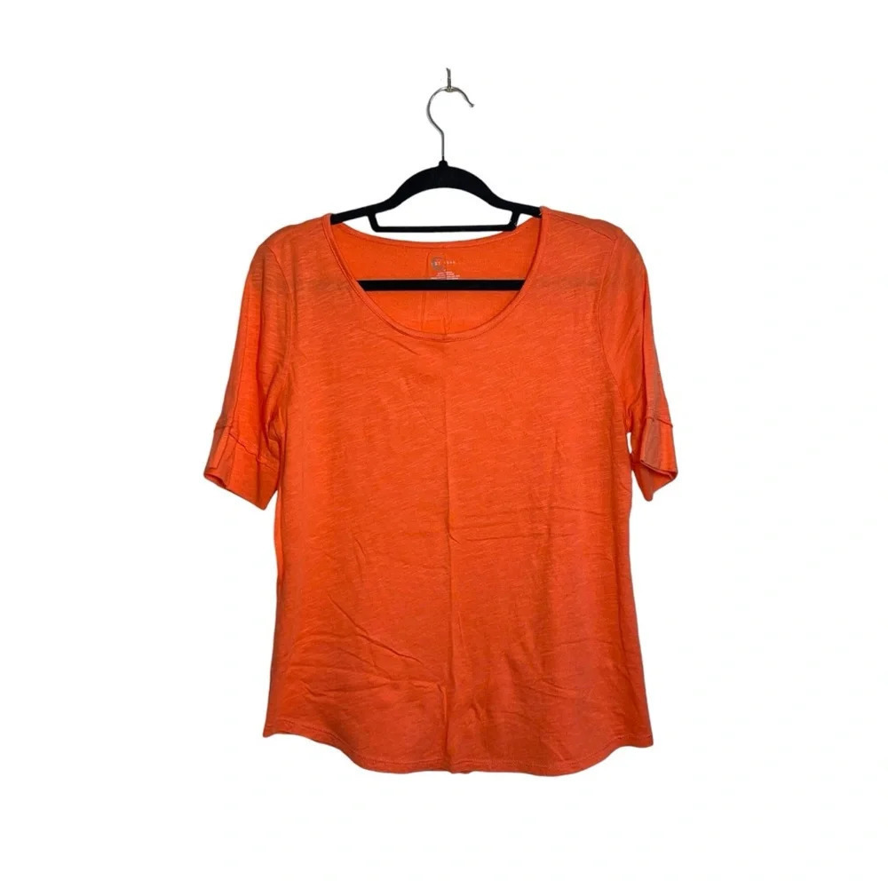 Cato Peach Pink 3/4 Sleeve Crew Neck Basic Tee Medium Women’s
